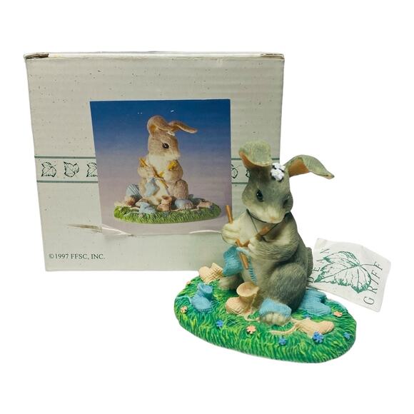 Fitz and Floyd Charming Tails Guess What 89/714 Dean Griff Rabbit Figurine MIB - Picture 9 of 9